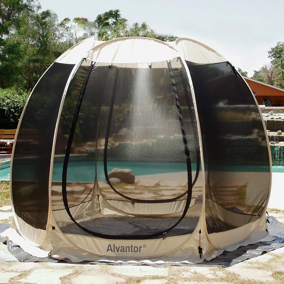 Alvantor Heavy Duty Tarp Waterproof 10X10 Tarpaulin Ground Trailer With Rust Grommet Weather Resistant Cover Outdoor Camping 10