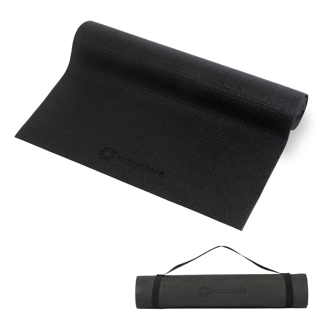 Primasole Yoga Mat With Carry Strap For Yoga Pilates Fitness And Floor Workout At Home And Gym 1/3 Thick (Black Color) Pss91Nh04