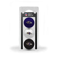 Team Golf Nfl Baltimore Ravens 3 Golf Ball Pack Regulation Size Golf Balls, 3 Pack, Full Color Durable Team Imprint