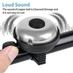 Xthuge Classic Bike Bell, Aluminum Bicycle Bell, Loud Crisp Clear Sound Bicycle Bike Bell For Adults Kids(Silver-Left Hand Use)
