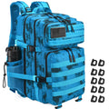 R.SASR Military Tactical Backpack 45L Large Tactical Backpack for Men, Hiking Rucksack With Bottle Holder (Blue Tie Dye)