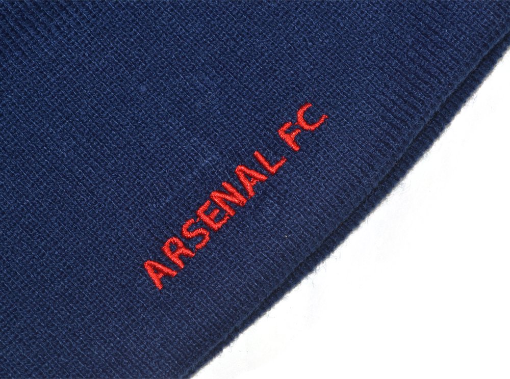 Arsenal Fc Official Product Beanie Hat Navy Club Crest Embriodery New Season, Blue, One Size