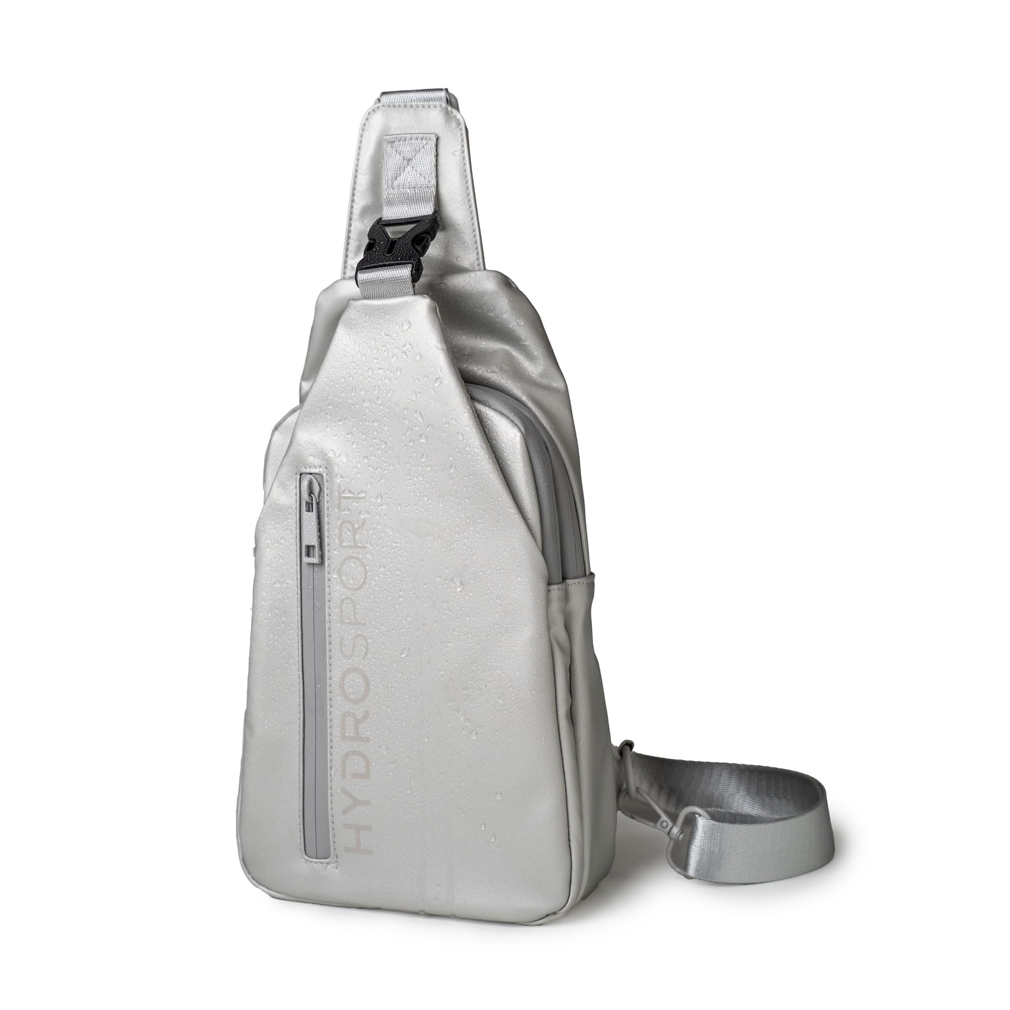 FITKICKS Hydrosport All Weather Sling Bag Unisex Crossbody Travel Hiking Chest Bag - Silver