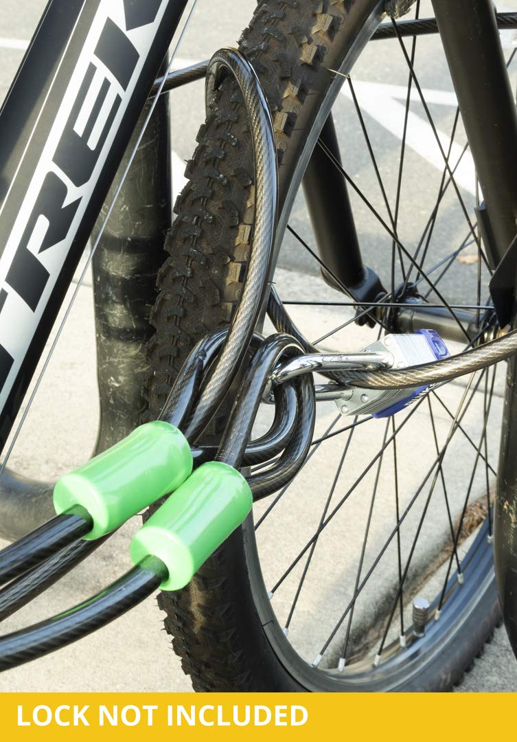 Vascer Bike Cable Lock - 15Ft Security Cable W/Loops -Heavy-Duty Anti-Theft Braided Steel W/Vinyl Coating -Locking Accessories F