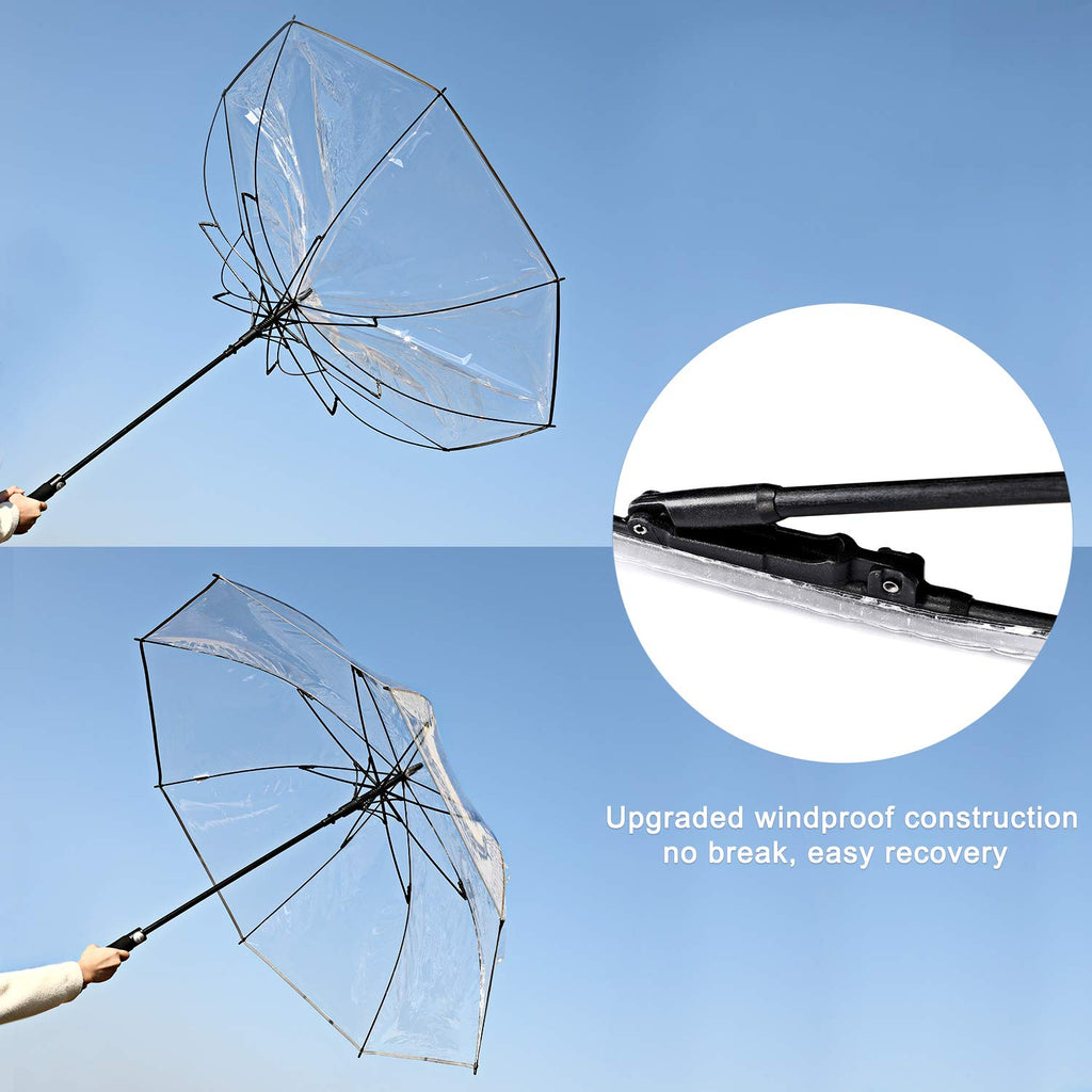 G4Free 62 Inch Clear Golf Umbrella Transparent Auto Open Large Stick Umbrella Oversized Umbrella Windproof Waterproof With Sleev