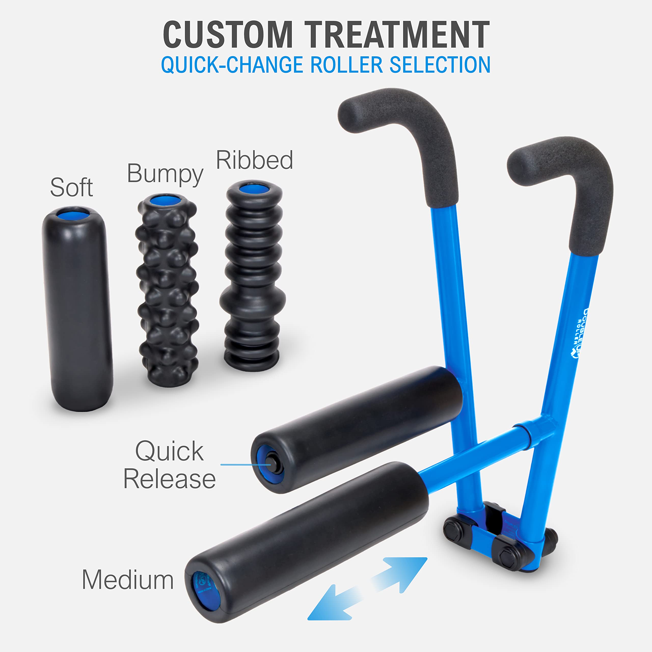 Doubleup Roller Performance Kit - Muscle Massager With Lever-Action Pressure Control And Quick-Change Rollers