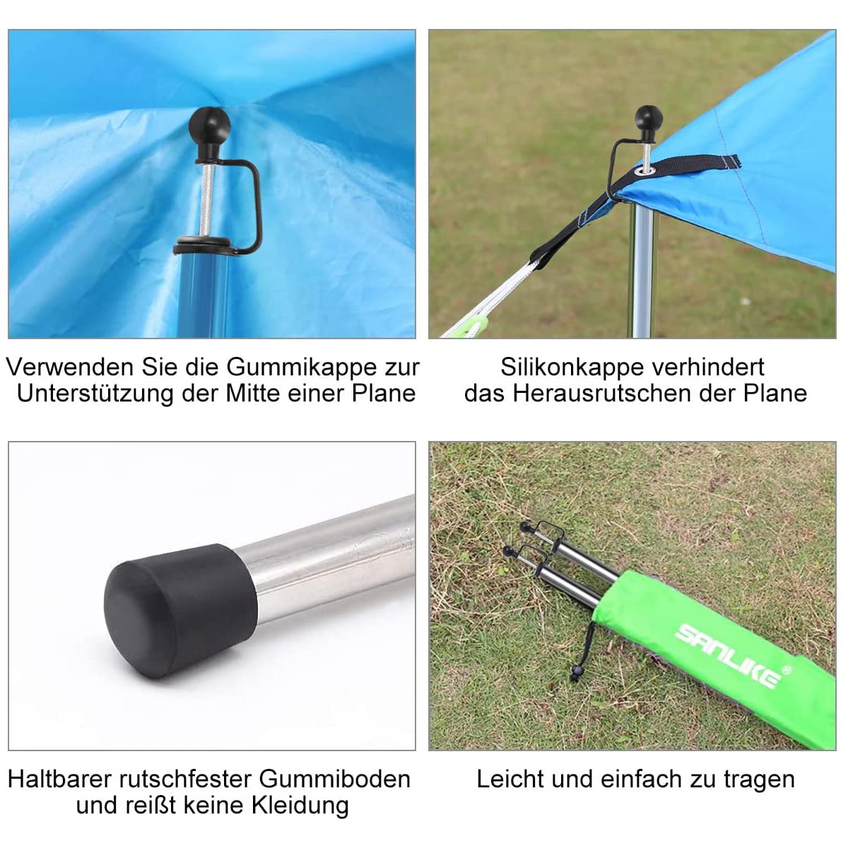 Tarp Poles Adjustable Heavy Duty 90 In Camping Tent Poles For Tarp Portable Telescoping Tent Poles For Awnings Canopy Rain Fly S