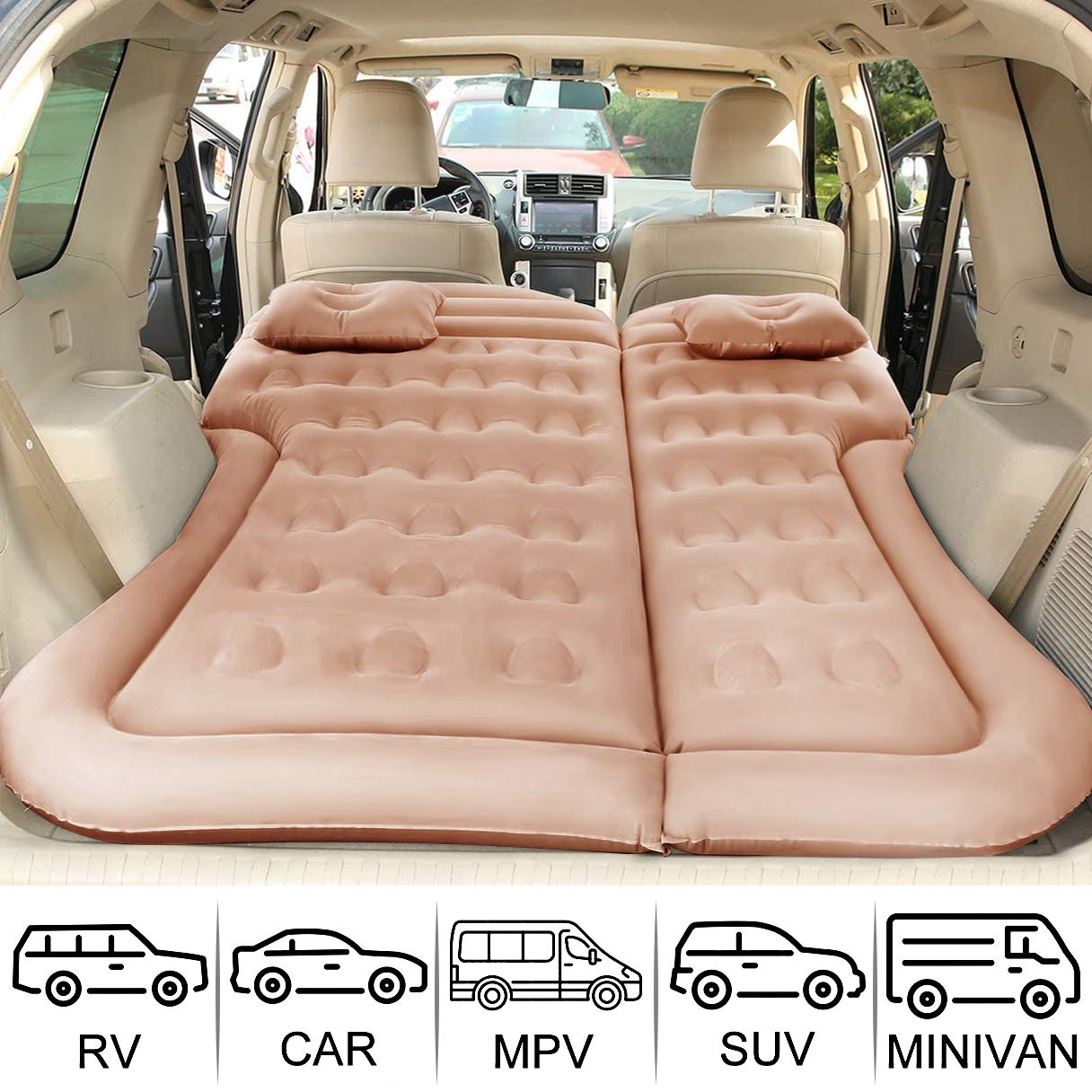 Saygogo Suv Air Mattress Camping Bed Cushion Pillow - Inflatable Thickened Car Air Bed Mattress With Air Pump Portable Sleeping