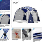 Unicamper Beach Tent 12 X 12Ft Large Upf50+ Pop Up Canopy With 2-Pcs Side Wall, Sun Shelter Rainproof, Waterproof For Camping Tr
