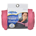 Cloudz Cozy Compact Airplane Travel Blanket For Your Flight, Car, Camping, Home Or Comforting Warmth Anywhere! - Light Pink