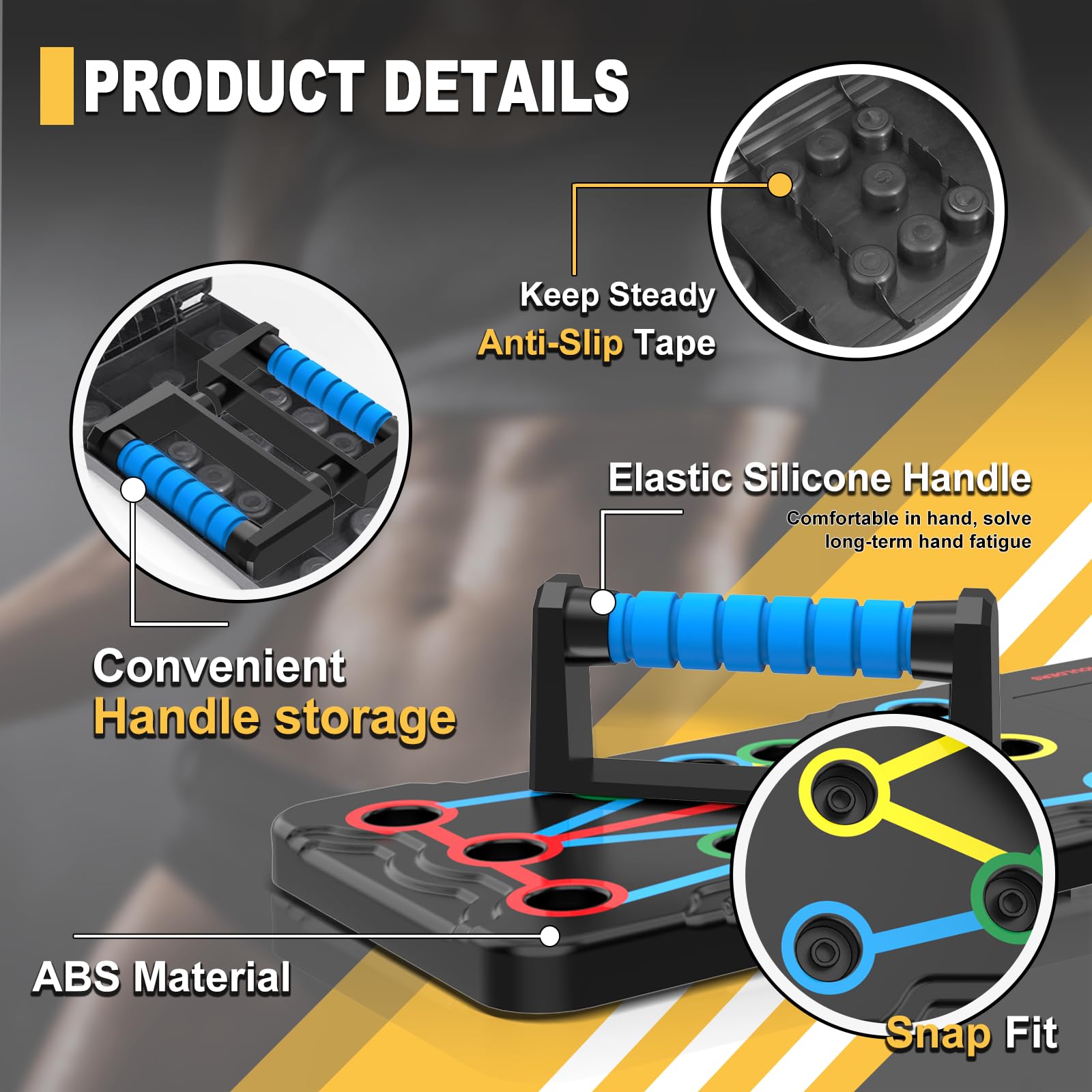 Foldable Push-Up Rack For Portable Strength Training, Sturdy And Stable Equipment For Men'S And Women'S Home Gym Workouts.