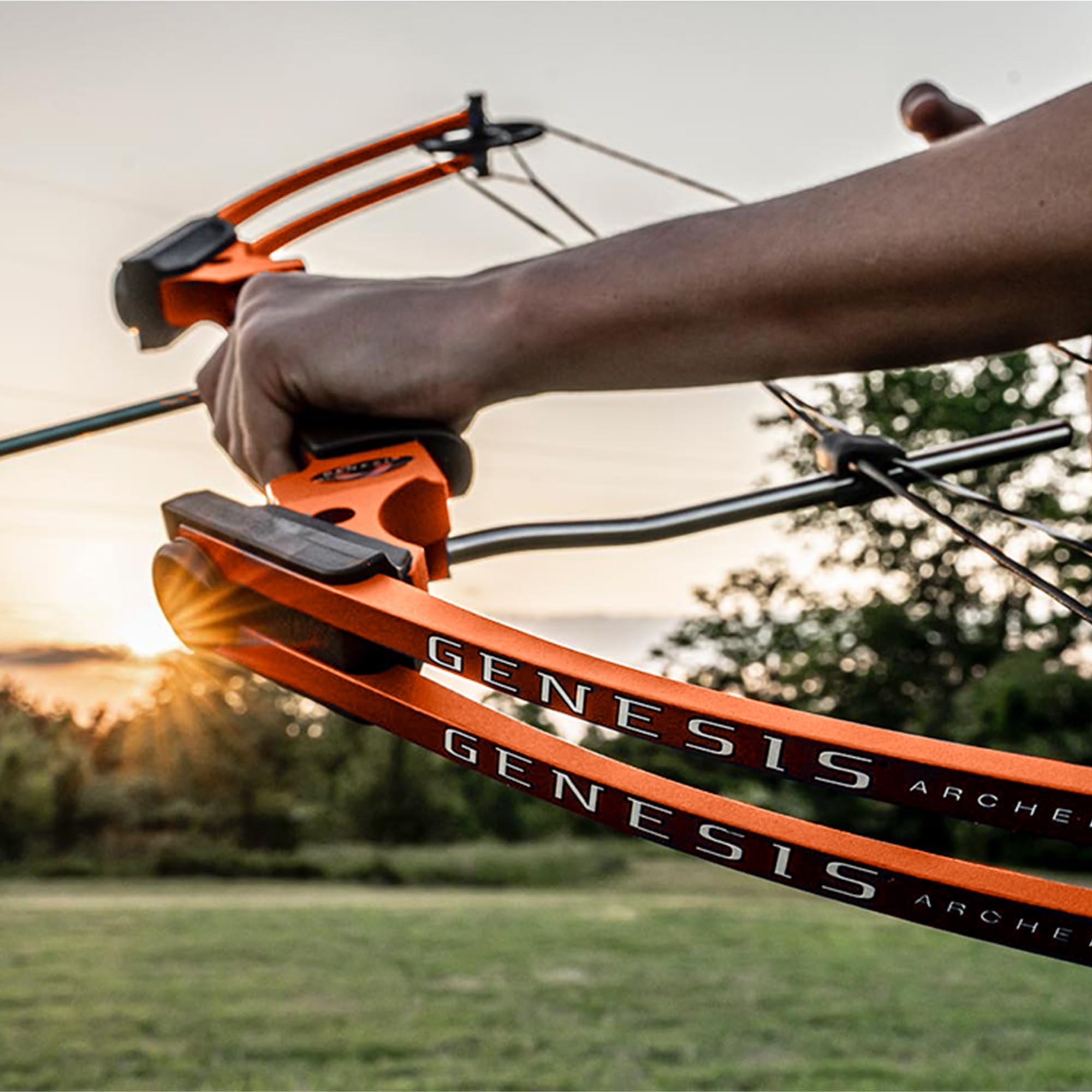 Genesis Archery Compound Bow, W/Adjustable Riser, Original, Draw Hand - Left, Orange