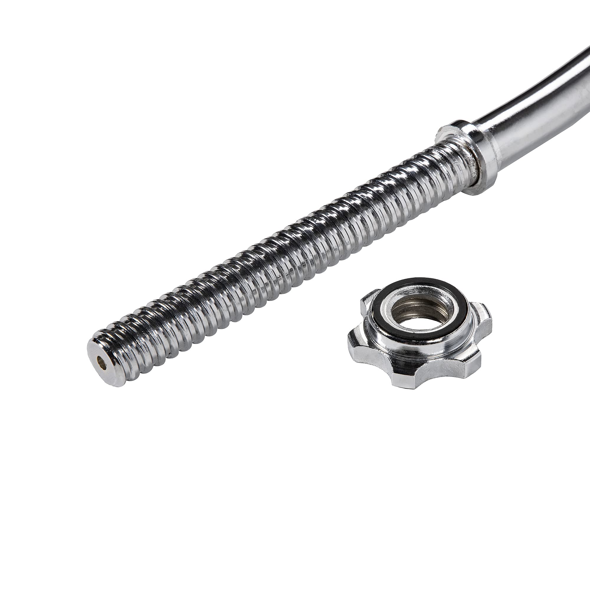 Signature Fitness 5Ft Stardard Barbell With Star Locks, Chrome