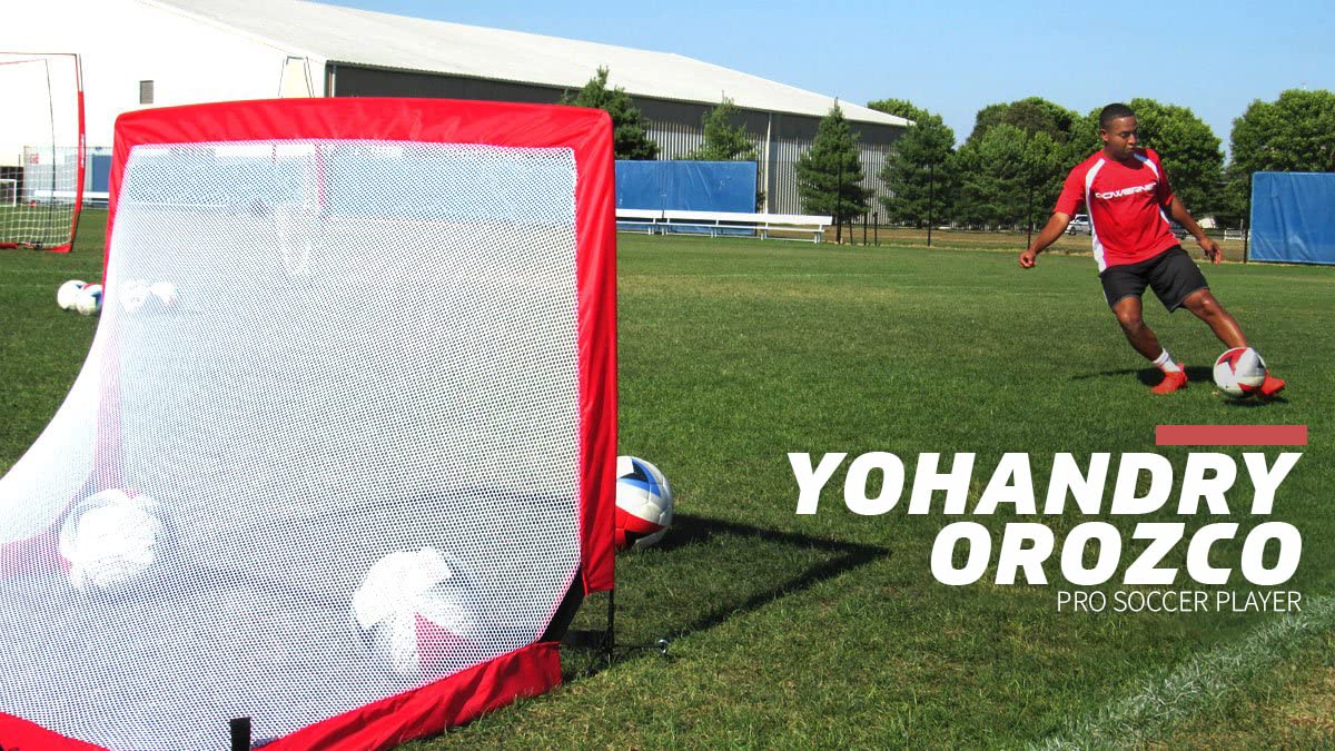 Powernet Popup Soccer Goals Portable Net | 2 Goals With Carrying Bag | Durable Lightweight Frame | Quick Setup Easy Folding Stor