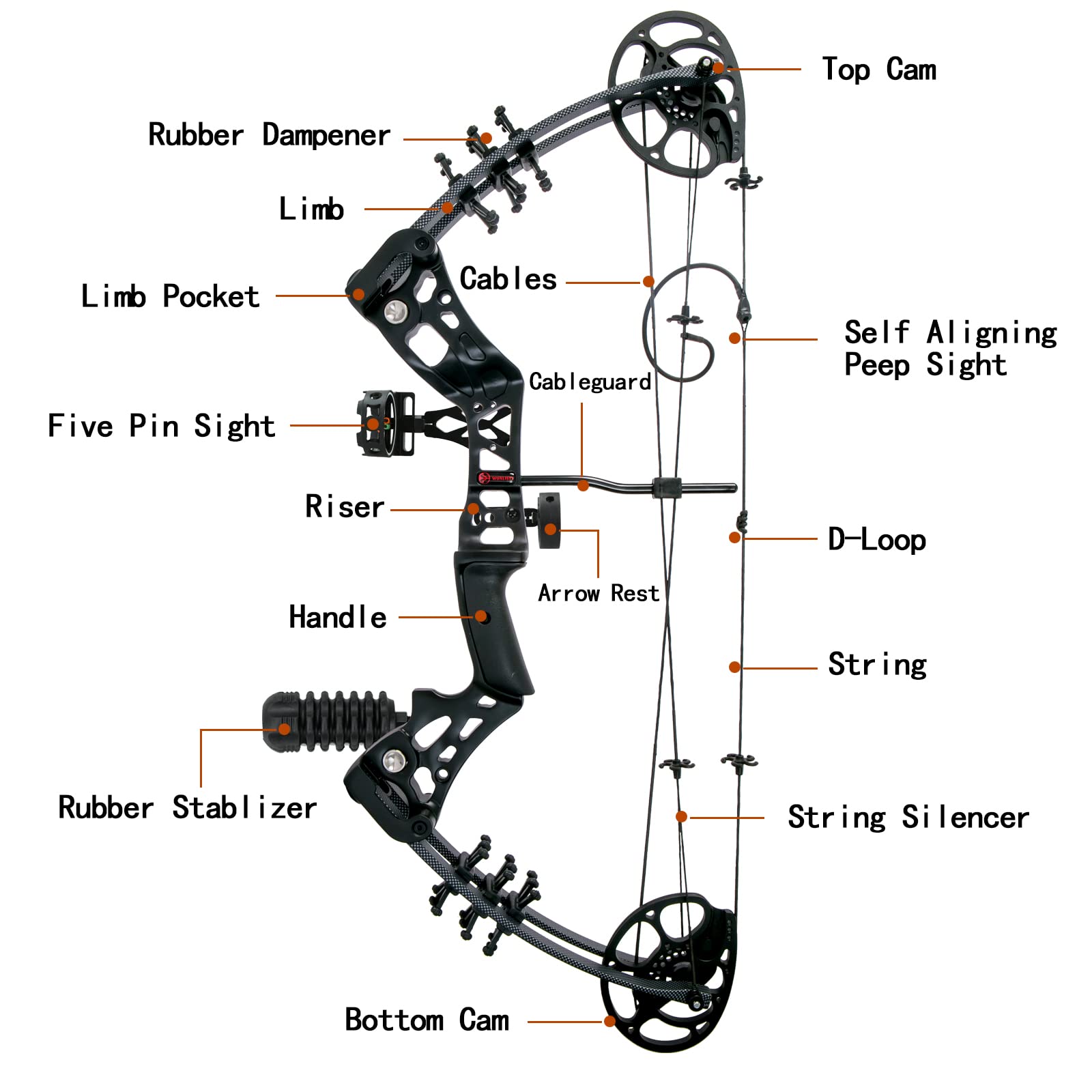 Wuxlisty Youth Compound Bow Set 15-45 Lbs For Teens And Beginner, Package With Archery Hunting Equipment, Max Speed 320Fps, Adju