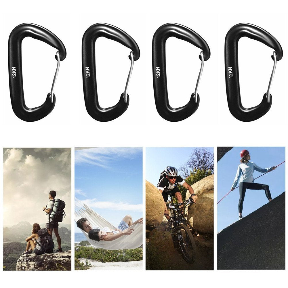 L-Rover Carabiner,12Kn Lightweight Heavy Duty Carabiner Clips,Aluminium Wiregate Caribeaners For Hammocks,Camping, Key Chains, O