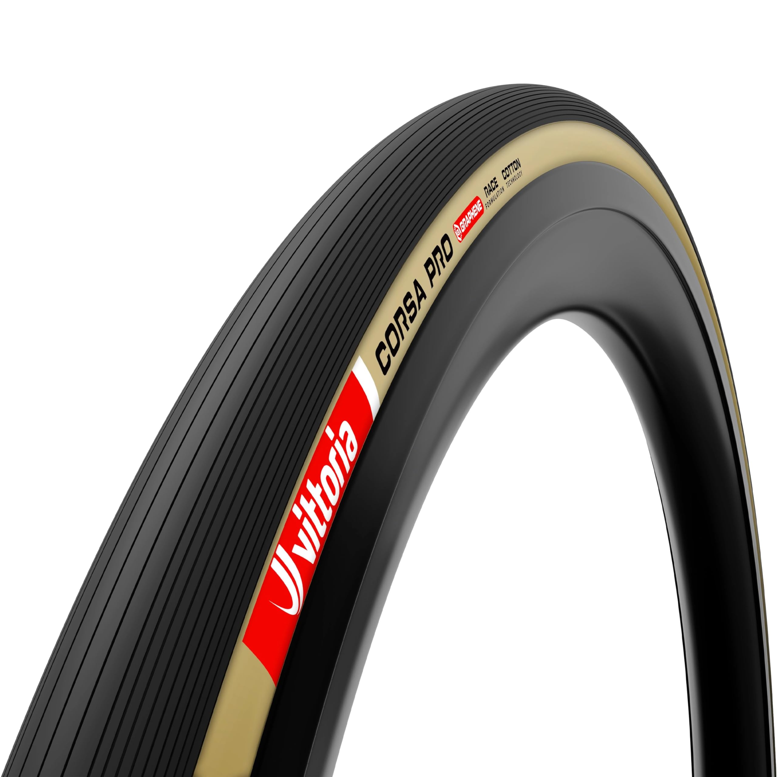 Vittoria Corsa Pro Tubeless-Ready Road Bike Tire - Graphene + Silica Compound, High-Performance Racing Tire (700x32c)