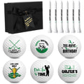 Arrowbash 6 Pack Birthday Golf Balls for Men Birthday Golf Gifts with 6 Tees and Gift Box for Coworkers Golfers Dad Husband