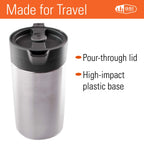 Gsi Outdoors, Glacier Stainless Javapress, 30Oz French Press Coffee Mug For Camping, Brushed