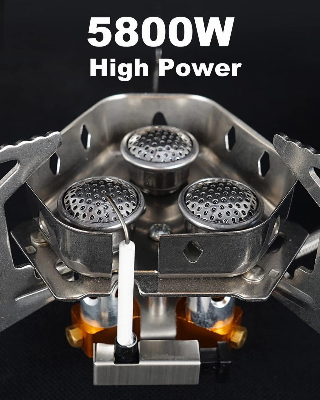 Dzrzvd Windproof Portable Backpacking Stove Burner,Piezo Ignition,Stove Adapter,Safe Pipeline,High-Power,Lightweight,Propane But