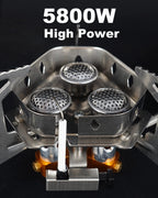 Dzrzvd Windproof Portable Backpacking Stove Burner,Piezo Ignition,Stove Adapter,Safe Pipeline,High-Power,Lightweight,Propane But