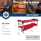 Kid-O-Bunk With 2 Side Organizers, Red