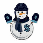 Rico Industries Nhl Hockey Seattle Kraken Snowman Shape Cut Pennant - Home And Living Room D  Cor - Soft Felt Ez To Hang