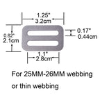 Yyst 304 Stainless Steel Triglides Sliders For 1'' Straps,10 / Pk