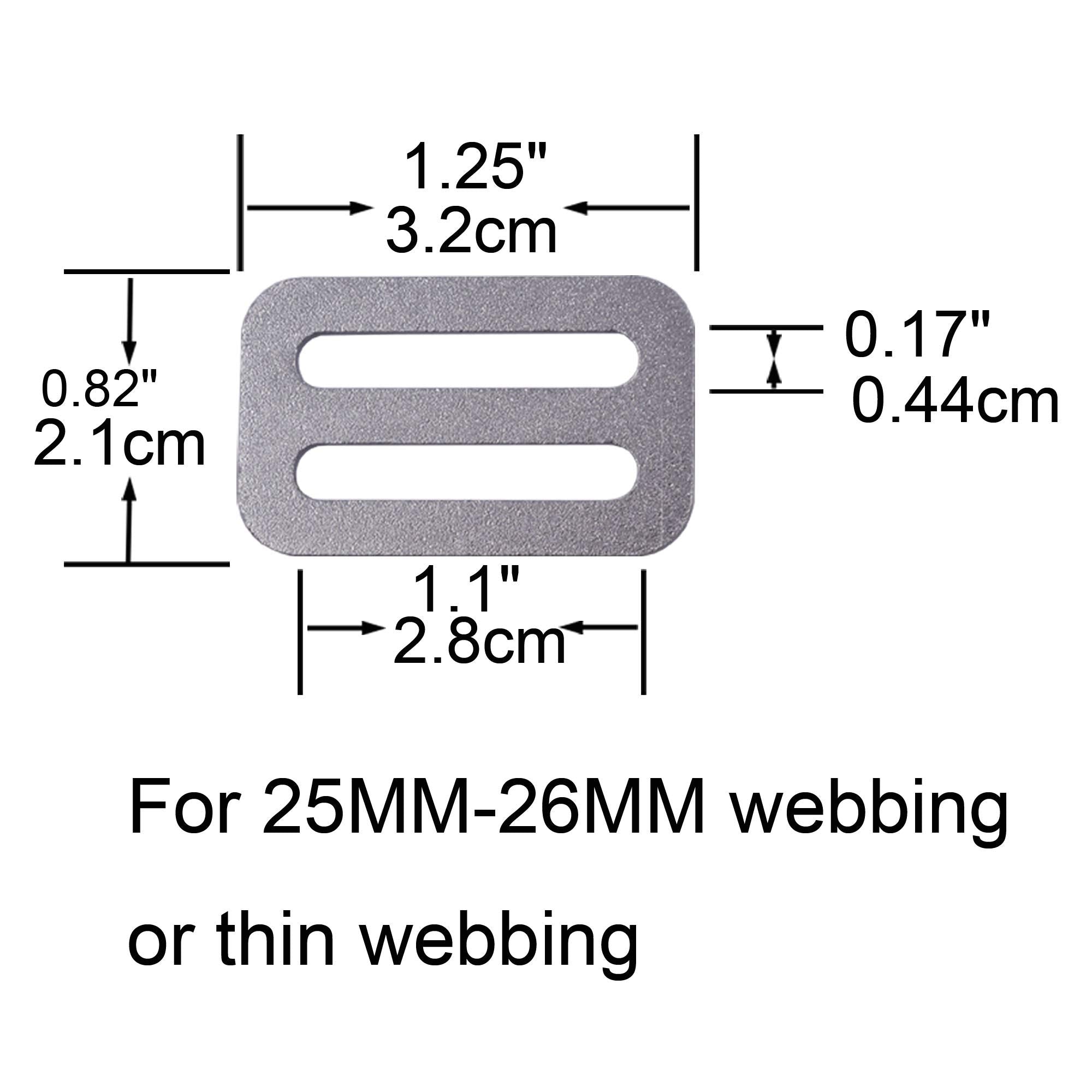 Yyst 304 Stainless Steel Triglides Sliders For 1'' Straps,10 / Pk