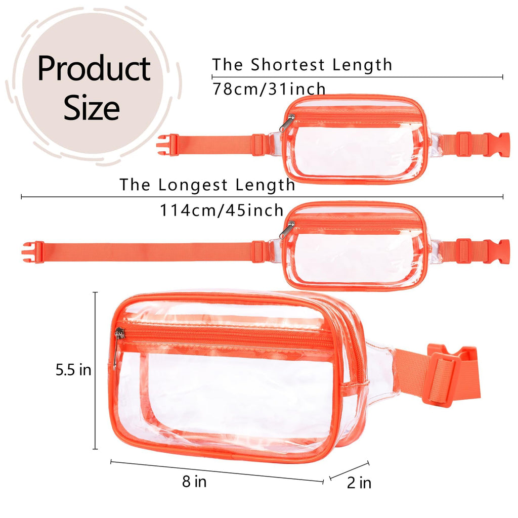 Vorolo Clear Fanny Pack Crossbody Bag For Women And Men Belt Bag Gift For Women Bum Bag With Adjustable Strap For Sports Clear O