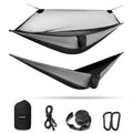 G4Free Large Camping Hammock With Mosquito Net 2 Person Pop-Up Parachute Lightweight Hanging Hammocks Tree Straps Swing Bed For