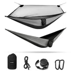 G4Free Large Camping Hammock With Mosquito Net 2 Person Pop-Up Parachute Lightweight Hanging Hammocks Tree Straps Swing Bed For