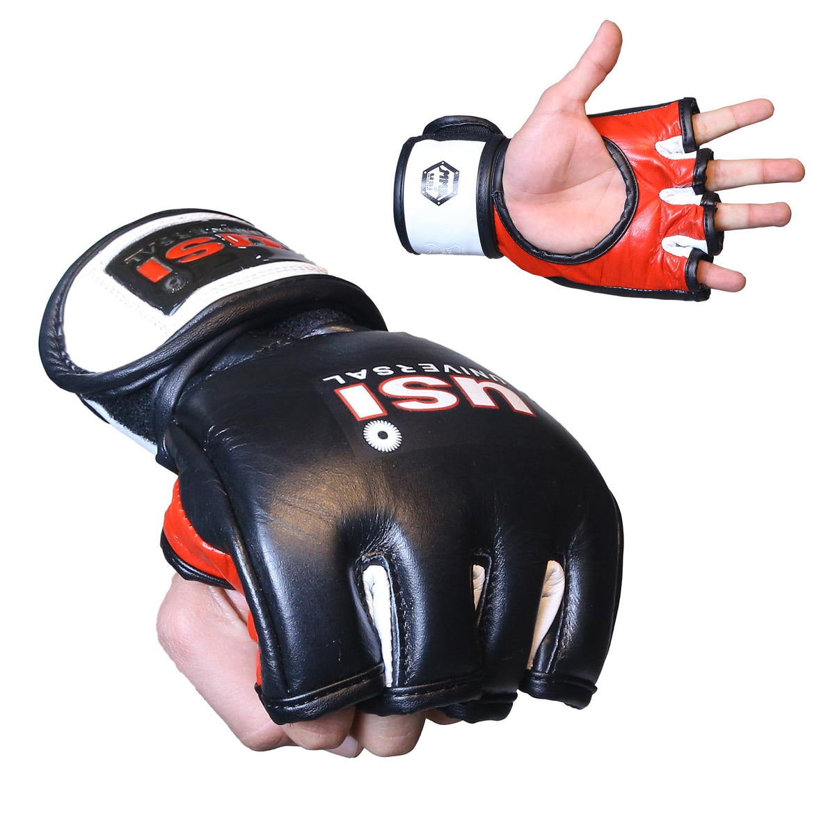USI Universal 618GTC1 MMA Gloves Grappling Sparring, Martial Arts Mitts Men Women Boxing Gloves, Maya Hide Leather Kara Cage Fig