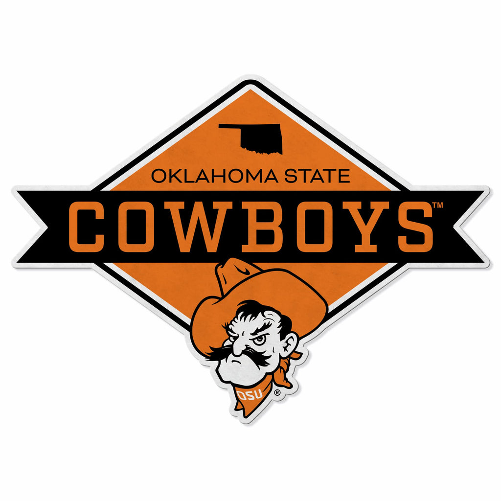 Rico Industries Ncaa Oklahoma State Cowboys Diamond Shape Cut Pennant - Home And Living Room D  Cor - Soft Felt Ez To Hang 20.5