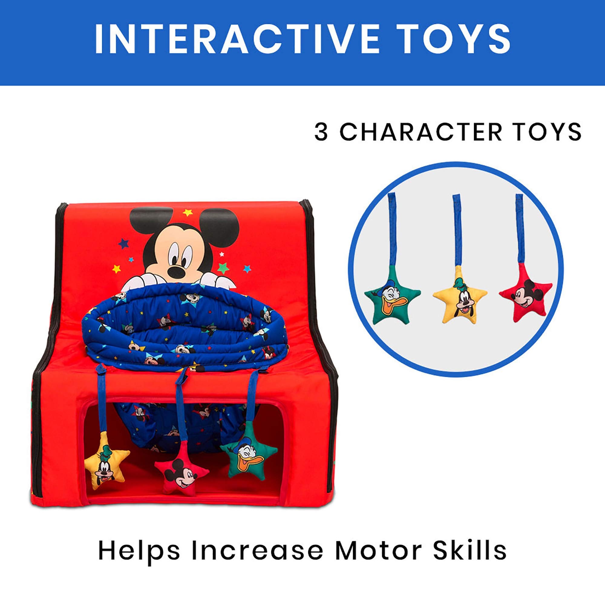 Disney Mickey Mouse Sit N Play Portable Activity Seat For Babies By Delta Children - Floor Seat For Infants, 175X21X14 Inch (Pac