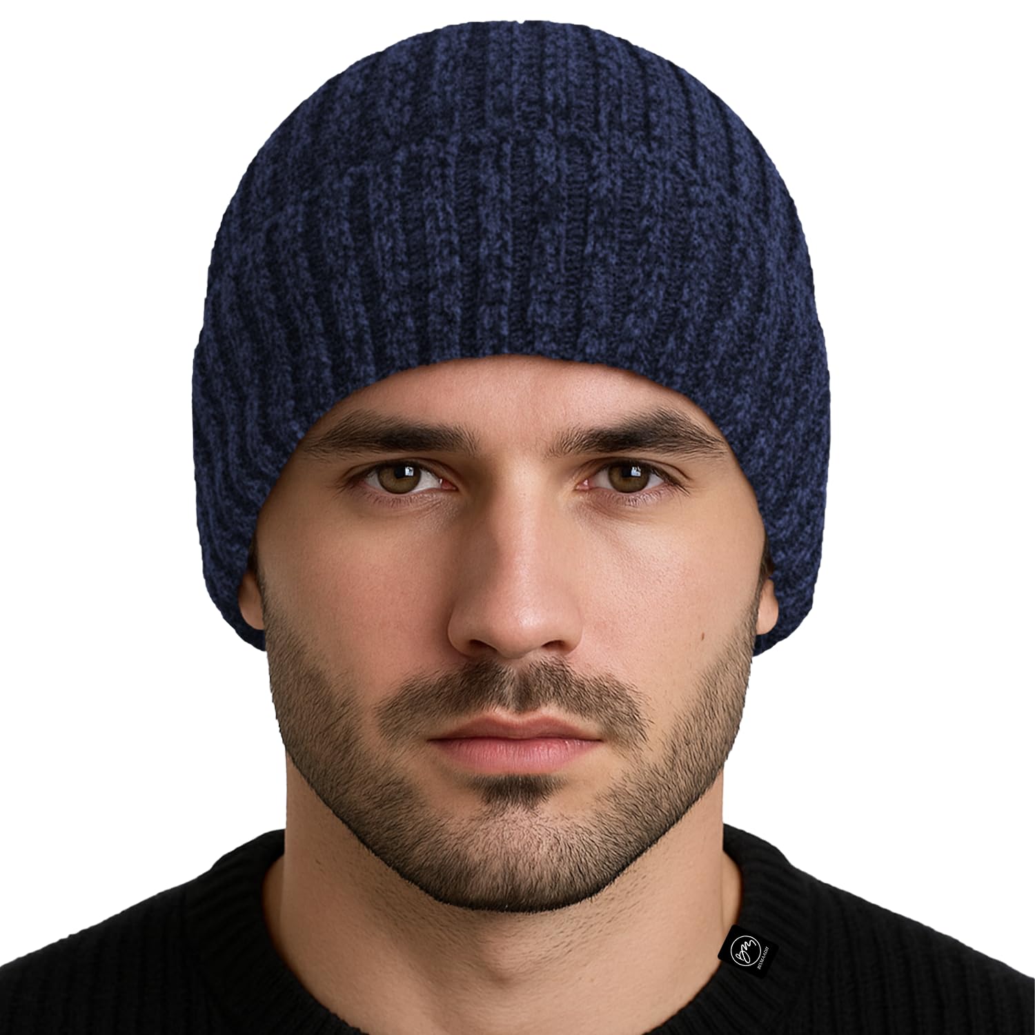 Bismaadh Winter Cuffed Beanie For Men Women FleeceLined Beanie Soft Warm Thick Knit Ski Thermal Cap (In, Alpha, Free Size, Blue