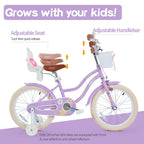Jmmd Girls Bike For 4-12 Years Old Kids, 12 14 16 18 20 24 Kids Bike With Training Wheels, Basket And Doll Seat, Toddler Girls B