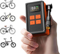 Mini Bicycle Pump with Gauge, Max 150PSI Electric Bike Pump with Presta & Schrader Valve, 4X Faster, Auto Stop, Brushless Motor,