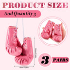 Deekin 3 Pairs Mini Boxing Gloves Miniature Punching Gloves Boxing Party Decorations Boxing Accessories Pink Boxing Gifts Hangin