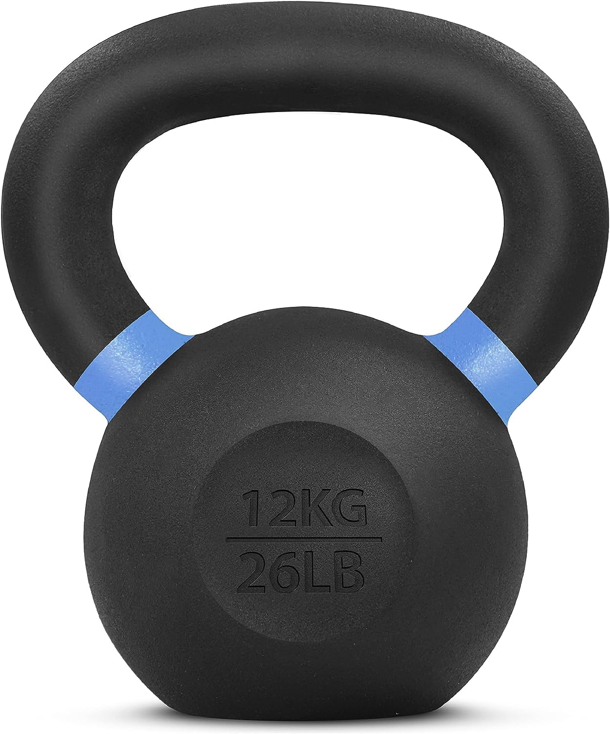 Yes4All 12kg/26lbs Cast Iron Kettlebell, Powder Coated with Wide Handle & Flat Bottom - For Strength Training & Cross-Training