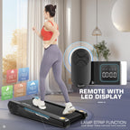 Funmily Walking Pad Treadmill With 5% Incline, 2.5Hp Smallest Under Desk Treadmill For Home Office, Compact Walking Treadmills 3