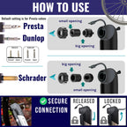 Velochampion Alloy Mini Bike Pump Suitable For Presta, Schrader And Dunlop - Portable, Compact, Durable And Easy To Use (Alloy 9