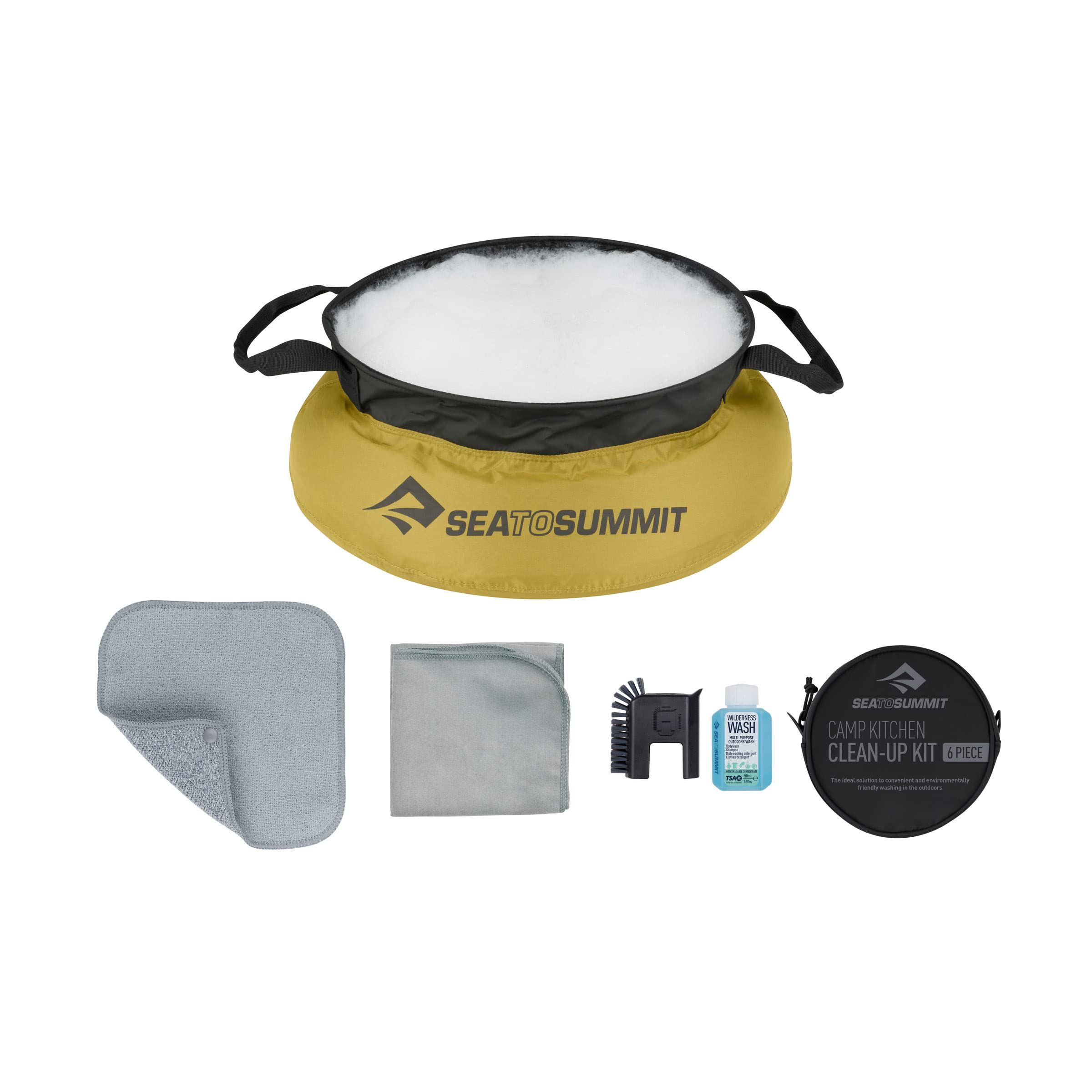 Sea to Summit Camp Kitchen 6-Piece Clean-Up Kit, Yellow