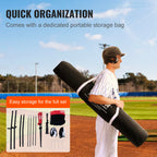 Vevor 7X7 Ft Baseball Softball Practice Net, Portable Baseball Training Net For Hitting Catching Pitching, Backstop Equipment Wi