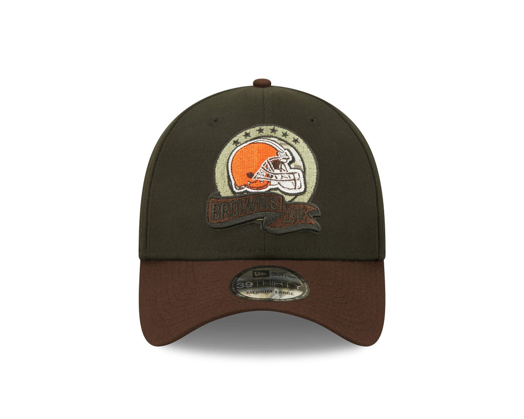 New Era Men'S Black/Brown Cleveland Browns 2022 Salute To Service 39Thirty Flex Hat, Large-X-Large