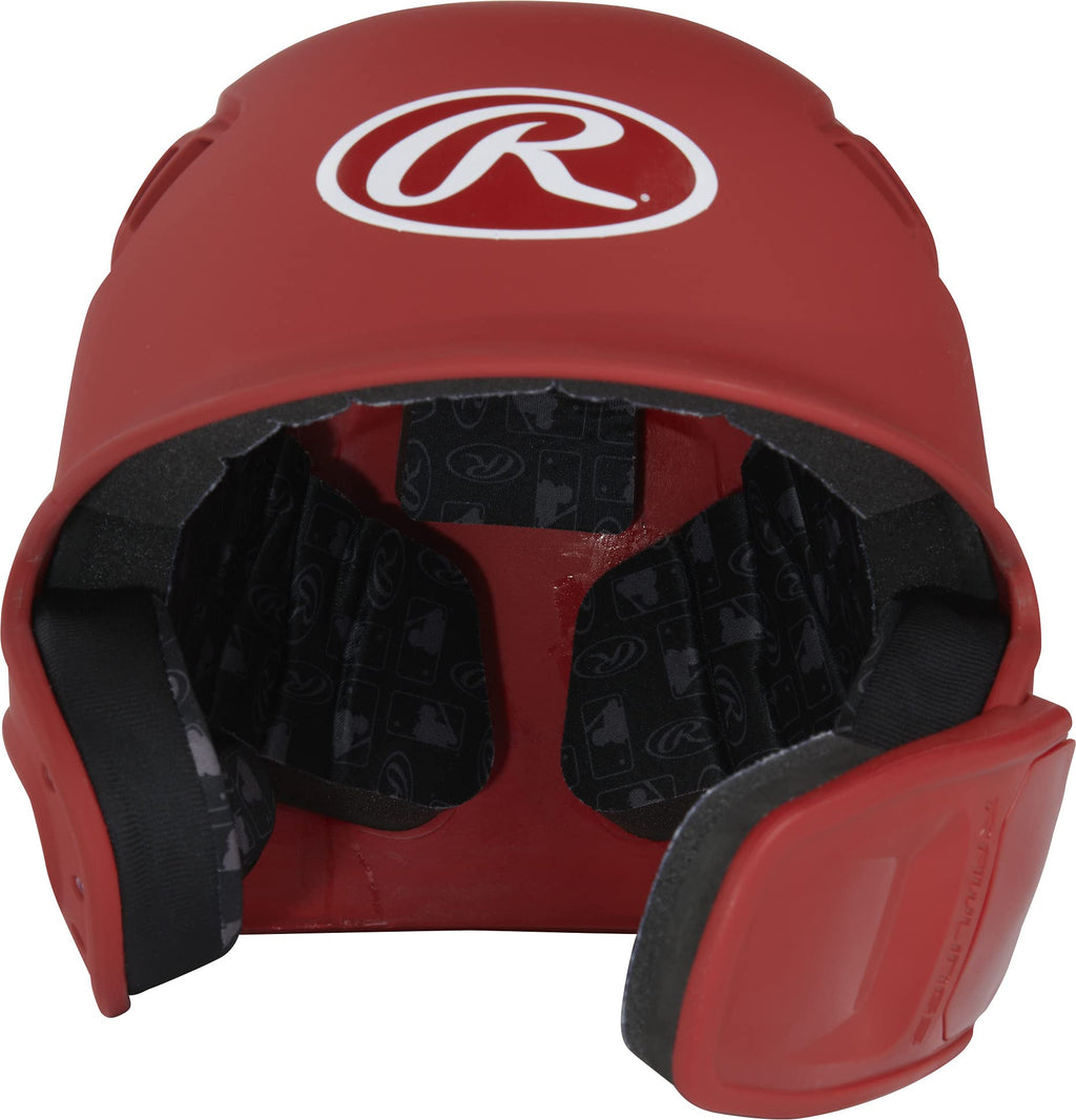 Rawlings | R16 Reversible Ext | Matte Batting Helmet | Reversible Face Guard | Junior | Matte Scarlet