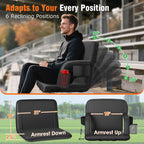 Suteck 2Pc Dual-Side Heated Stadium Seat With Back Support, 21 Wide Cushion, Foldable Bleacher Chair W/Usb 3-Level Heating, 5 St