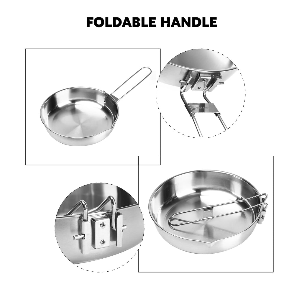 Fire-Maple Antarcti 8 Frying Pan | Sus 304 Stainless Steel Skillet | Durable And Easy To Clean | Ideal For Camping Fishing Bushc