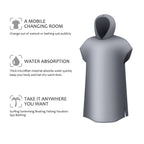 Catalonia Hooded Surf Towel Poncho, Super Water Absorption Thick Microfiber Beach Sand-Proof Wetsuit Changing Robe For Adults Me