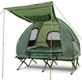 Dortala 2-Person Tent Cot, Foldable Camping Tent W/Air Mattress & Sleeping Bag, Elevated Camping Tent W/Waterproof & Uv-Resistan